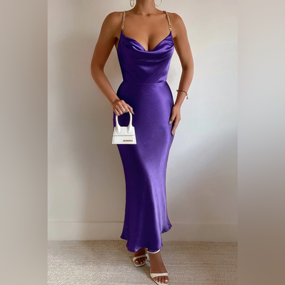 BACARI SLIP DRESS - PURPLE